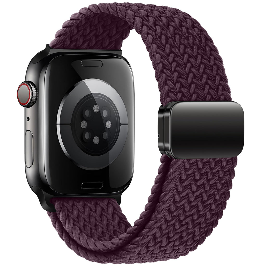 Magnetic Braided Sport Loop Compatible with Apple Watch Bands for Women Men | 38mm 40mm 41mm 42mm 44mm 45mm 46mm 49mm,Stretchy Breathable Nylon Strap for iWatch Series 12 11 10 9 8 7 6 5 4 3 2 1 SE Ultra