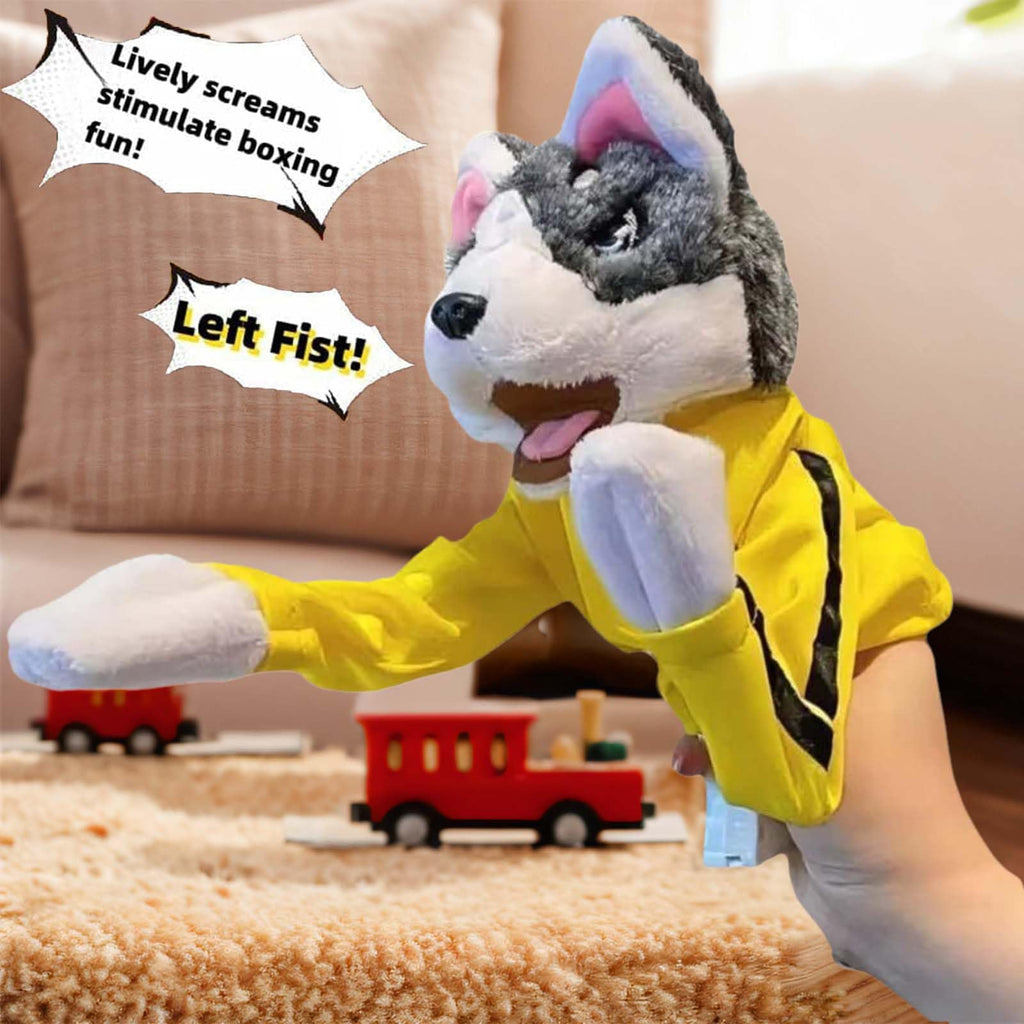 Kung Fu Husky, Punching Puppet, Dog Hand Puppet | Boxing Puppets, Kung Fu animal Toy Husky Gloves with Sounds and Boxing Action, Boxing Puppet for Kids & Gifts.