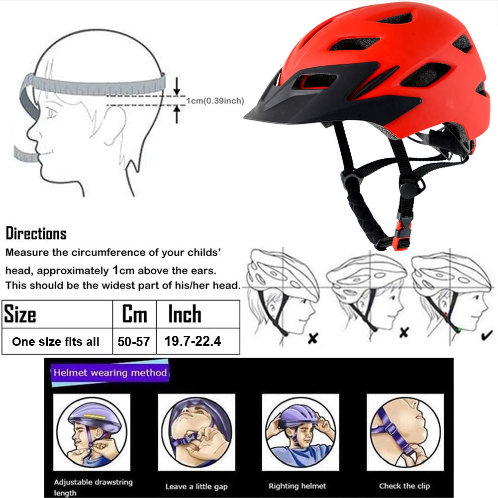 Bavilk Kids Bike Helmet with LED Light for Youth Teen Toddler Boys Girls | Adjustable with Detachable Visor for Age 3-5-8-10-12-14,Safety Certified Multi-Sport for Bicycle Scooter Skateboard