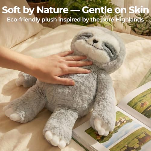 Mewaii Weighted Stuffed Animals Sloth Plush, Heatable Coolable, 4 lb, 20in | Mom's Choice Award, Microwaveable Inner Pad, Huggable Sloth Plushies, Cozy Gift for Kids & Adults