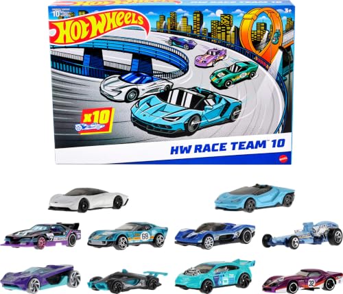 Hot Wheels 10-Pack of Toy Race Cars (Styles May Vary) | Set of 10 1:64 Scale Vehicles,Includes Hot Wheels Originals & Officially Licensed Car​​s (Amazon Exclusive)