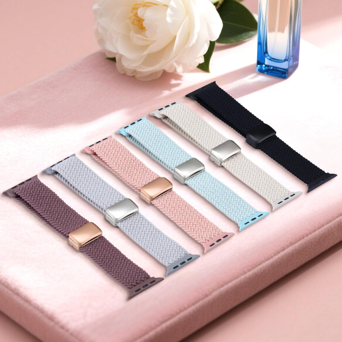 Braided Stretchy Magnetic Sport Band for Apple Watch Bands for Women Men | Soft Nylon Solo Loop 38mm 40mm 41mm 42mm 44mm 45mm 46mm 49mm, Strap for iWatch Series 12 11 10 9 8 7 6 5 4 3 2 1 SE Ultra