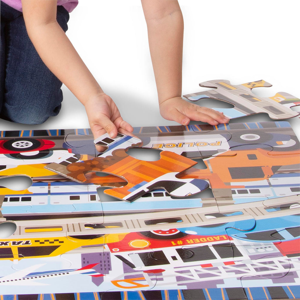 Melissa & Doug Traffic Jam Jumbo Floor Puzzle 24-Piece Set
