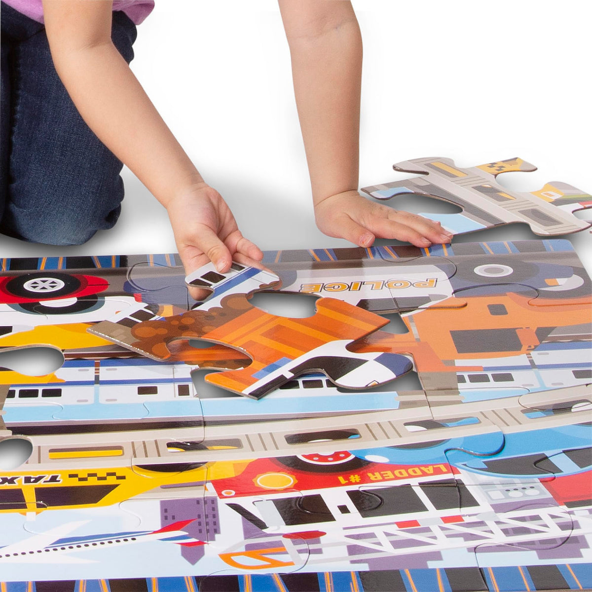 Melissa & Doug Traffic Jam Jumbo Floor Puzzle 24-Piece Set