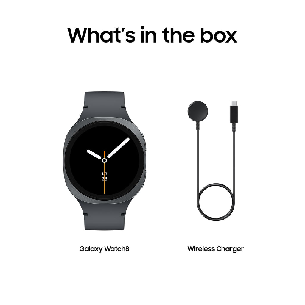 Samsung Galaxy Watch 8 40mm Bluetooth Smartwatch, Cushion Design, Quick Button, Sleep Coaching, Now Bar, Running Coach, Energy Score, Graphite [US Version, Amazon Exclusive 2Yr Warranty]