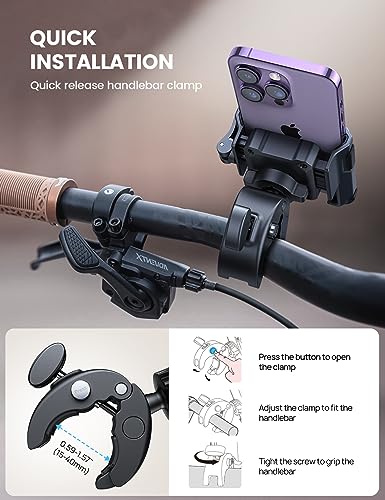 Lamicall Motorcycle Bike Phone Mount, 1s Lock Bike Phone Holder | Camera Friendly Bicycle Phone Clip, Scooter Accessories Gifts for iPhone 18 17 Pro Max, Galaxy S25 Ultra, 4.7-7" Phones