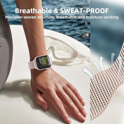 Original Stainless Steel Mesh Loop Compatible with Apple Watch Bands Women | Men 38mm 40mm 41mm 42mm 44mm 45mm 46mm 49mm, Magnetic Clasp for iWatch Bands Series 12 11 10 9 8 7 6 5 4 Ultra SE 3 2 1
