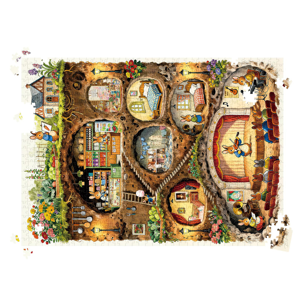 HUADADA Puzzles for Adults 1000 Pieces-Rabbit House Puzzles | Gifts for men women,Family Games,Eco matte oil print,eye strain relief,tight puzzle piece fit,vibrant colours