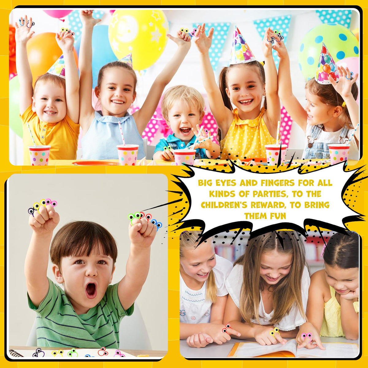 Liesedada 120 PCS Party favors in the nature of small toys Eye Finger Puppets Toys Set Mini Eye Finger Puppets and Classroom Rewards for Kids.