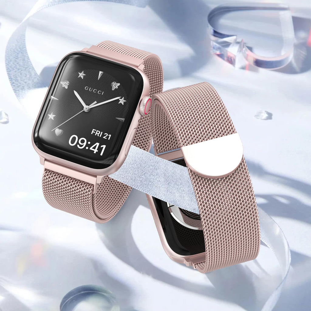 Original Stainless Steel Mesh Loop Compatible with Apple Watch Bands Women | Men 38mm 40mm 41mm 42mm 44mm 45mm 46mm 49mm, Magnetic Clasp for iWatch Bands Series 12 11 10 9 8 7 6 5 4 Ultra SE 3 2 1
