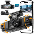 IIWEY N5 4 Channel Dash Cam for Cars, 360° View 2K Front 1080P Rear Inside | Includes 128GB Card, 5G WiFi & APP Control, IR Night Vision, G-Sensor, 24 Hours Parking Mode