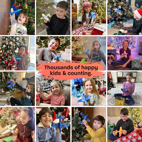 Foam Airplanes - Stocking Stuffers for Kids All Ages 4 5 6 7 8 9 10 Year Old - Best Toy Gift - Boy Toys Stocking Stuffer Gifts - Air Plane Gift Idea - Easter Basket Gifts for Boys & Girls Party Favors
