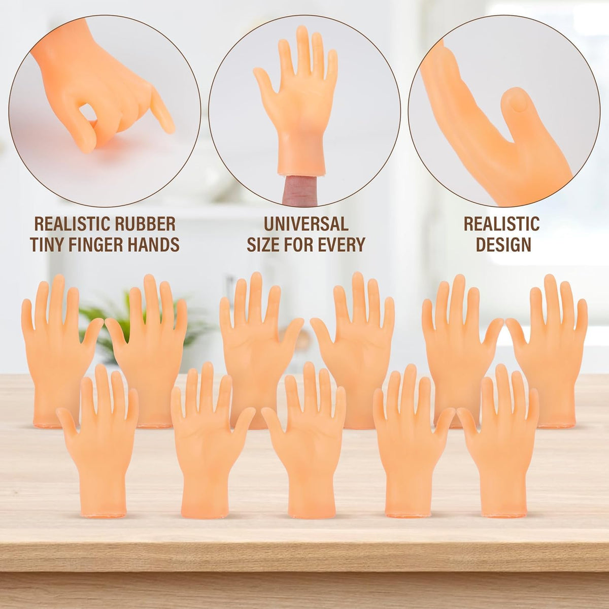 30 Pcs Tiny Finger Hands, Mini Fingers Funny Hand Puppets for Parties | Miniature small hands for finger puppet shows, gag performances, cute little hand fingers, party favors and novelty fun