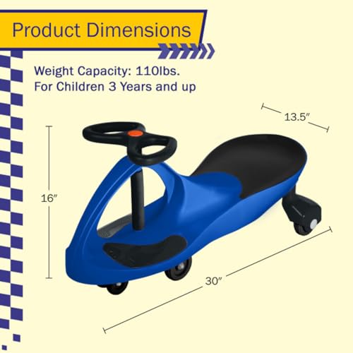 Lil’ Rider Wiggle Car, Ride on Toy for Ages 3 and Up, Blue | Toddler Ride on Toys with no Batteries, Gears, or Pedals Just Twist, Wiggle, and Go