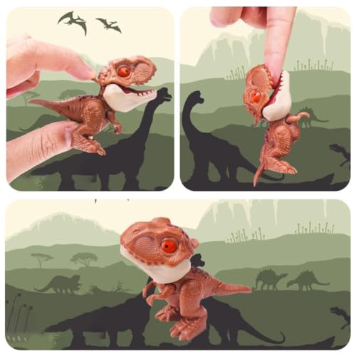 Winbar 6 PCS Biting Finger Dinosaurs Toy, Animal Hand Puppet Dino Toy Gifts | Mini Dinosaur Figures, Safe Material, Drop-resistant, Snap On" To Fingers, Bath Toys For Child, Fun Gift Toys For Toddler