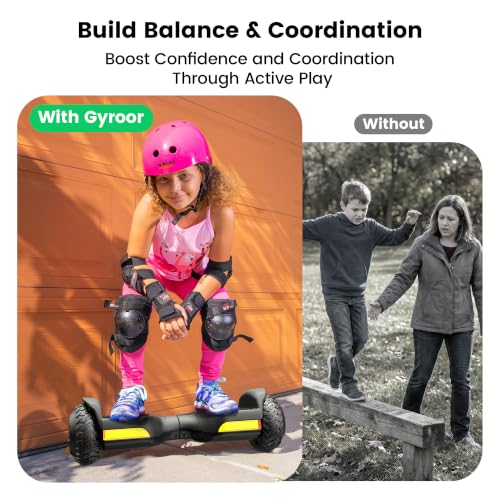 Gyroor Hoverboard G13 All-Terrain Off-Road Bluetooth LED Lights for Kids | UL 2272 Certified, 6.5" All-Terrain Tires, Dual 250W Motors hoverboard for Kids Ages 6-12 & Adults, Birthday & Holiday Gift