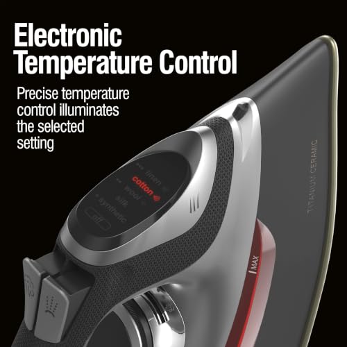 CHI Steam Iron for Clothes with Vertical Steam Burst, 8" Retractable Cord