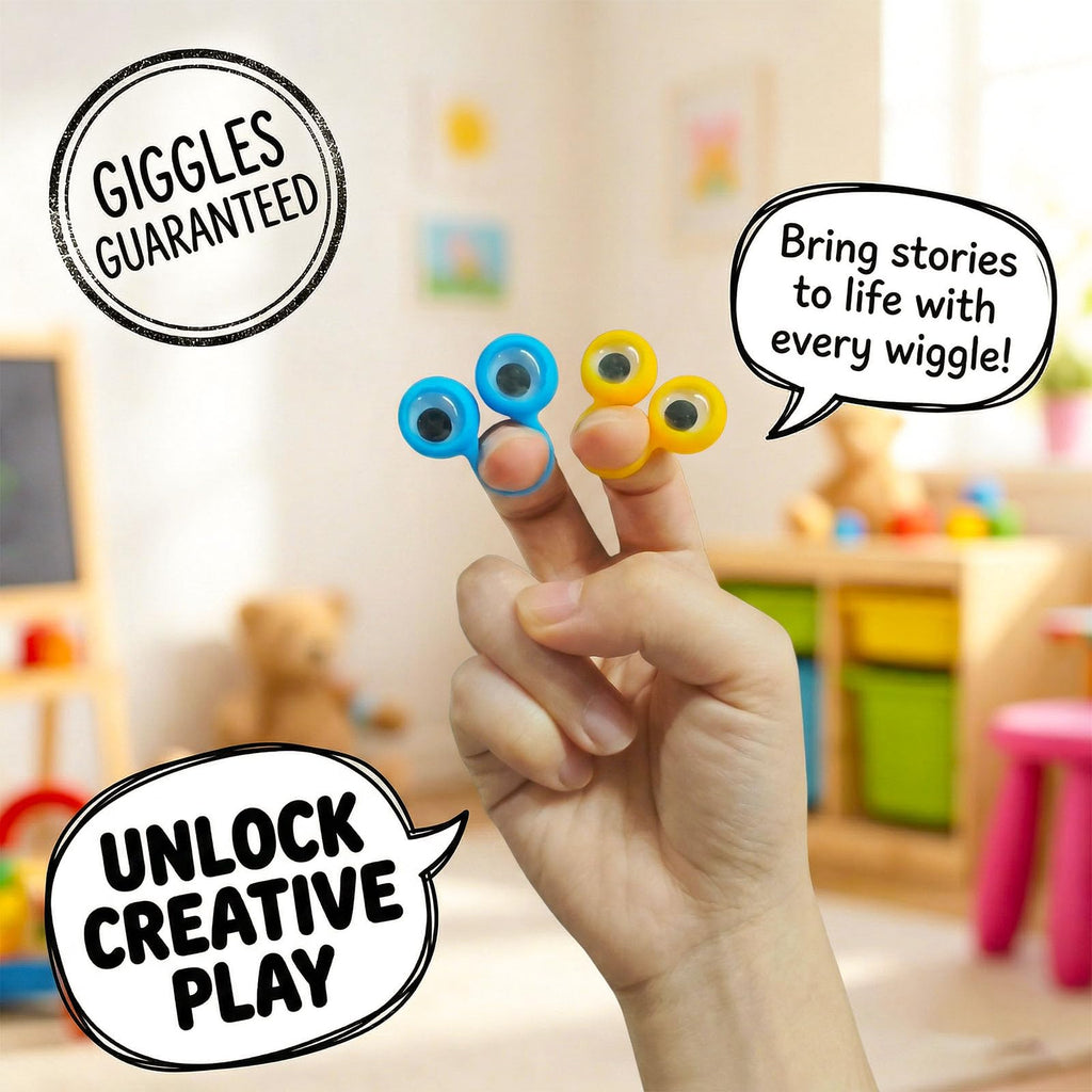 3 OTTERS Finger Puppets for Party Favors, Googly Eye on Rings for Kids | Rave Trinkets Party Favors, Goodie Bag Fillers, Pinata, Carnival, Classroom Prizes Treasure Box