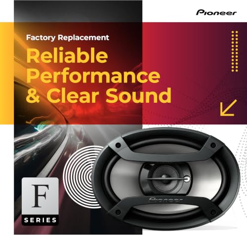 Pioneer F-Series TS-F1634R 6.5" 2-Way Coaxial Car Speakers 200W Max | Great Factory Speaker Replacement, Balanced Sound + Smooth Treble, High-Efficiency Speaker Designed for OEM Power
