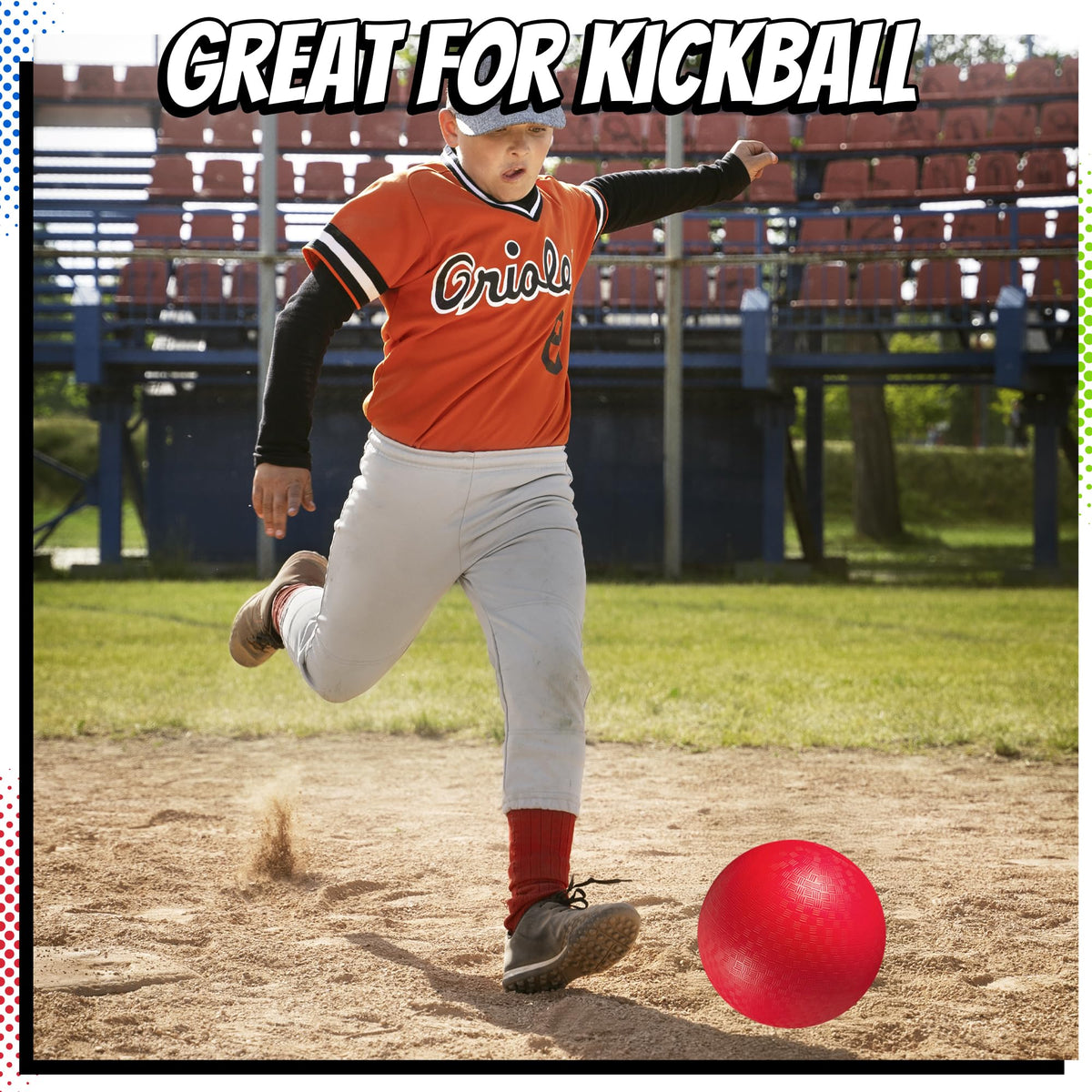 8.5-Inch Kickball Playground Balls for Kids & Adults (6-Pack) | Rubber Kickballs for Kickball, Dodgeball, Four Square, Handball, PE Class, School, Gym, Recess, Backyard & Outdoor Games