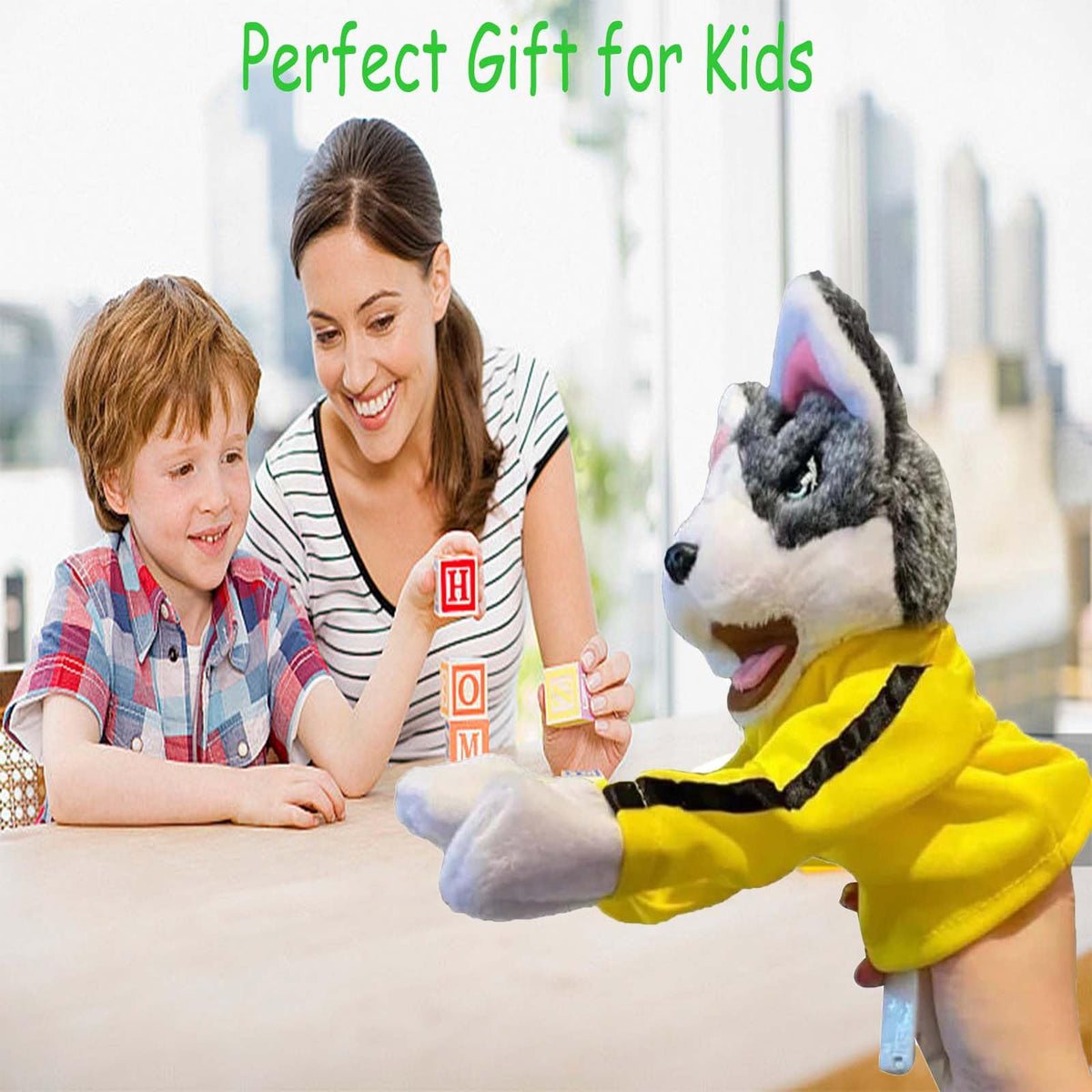 Kung Fu Husky, Punching Puppet, Dog Hand Puppet | Boxing Puppets, Kung Fu animal Toy Husky Gloves with Sounds and Boxing Action, Boxing Puppet for Kids & Gifts.