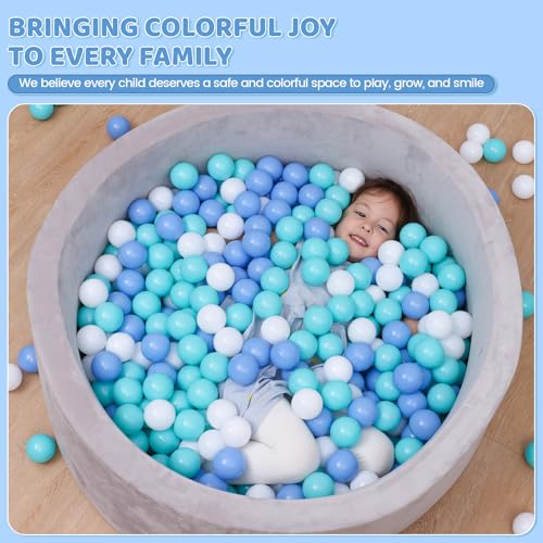 MoonxHome Ball Pit Balls for Toddlers, BPA Free Crush Proof Plastic Toy Balls for Ball Pit, Children's Pool Water Toys, Macaron Ocean Balls for Play Tent 2.15 Inch Pack of 100 200 500 800 1000