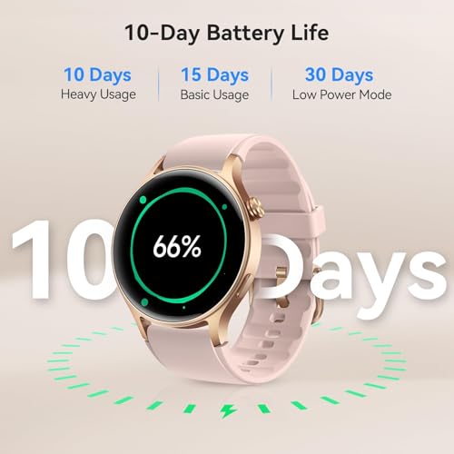 aeac Smart Watch for Women, AMOLED Ultra-Clear Screen Activity Trackers with Heart Rate/Sleep/SpO2 Monitor, Smartwatch for iPhone/Samsung/Android, 110+ Sport Modes (Rose Gold, S/M/L, Rose Gold)