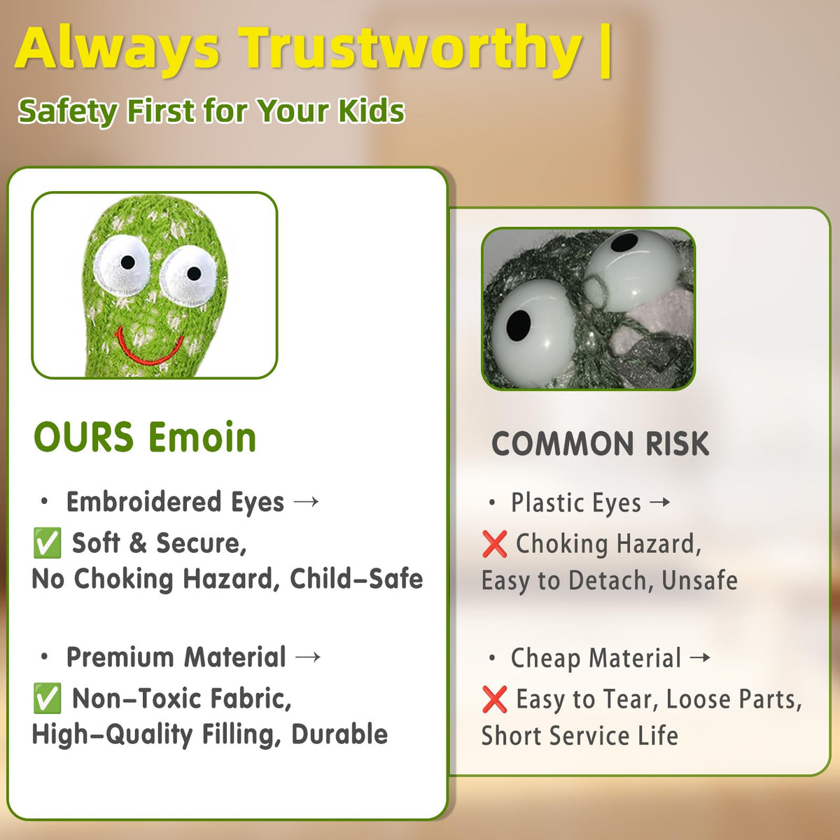 Emoin Talking Cactus Toy, Interactive Toys Dancing Cactus Toy Mimicking Repeating What You Say, Toddler Infant Baby Toys Gifts for 6 7 8 9 10 Month Old Baby Toys for 1 2 3 Year Old Boy Girl