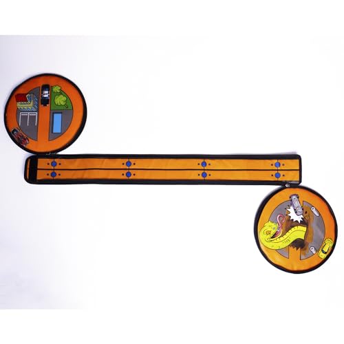 Hot Wheels ZipBin Wheelie Track Pack - Portable Toy Car Storage, Ages 3+ | Unzips Into 35.5in Racetrack Play Mat, Holds 100 Cars, Circle Tire Design with Carrying Handles for Travel, Ages 3+