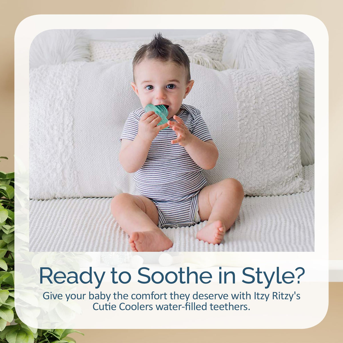 Itzy Ritzy Water-Filled Teethers for Teething Relief, Set of 3 Green Cactus