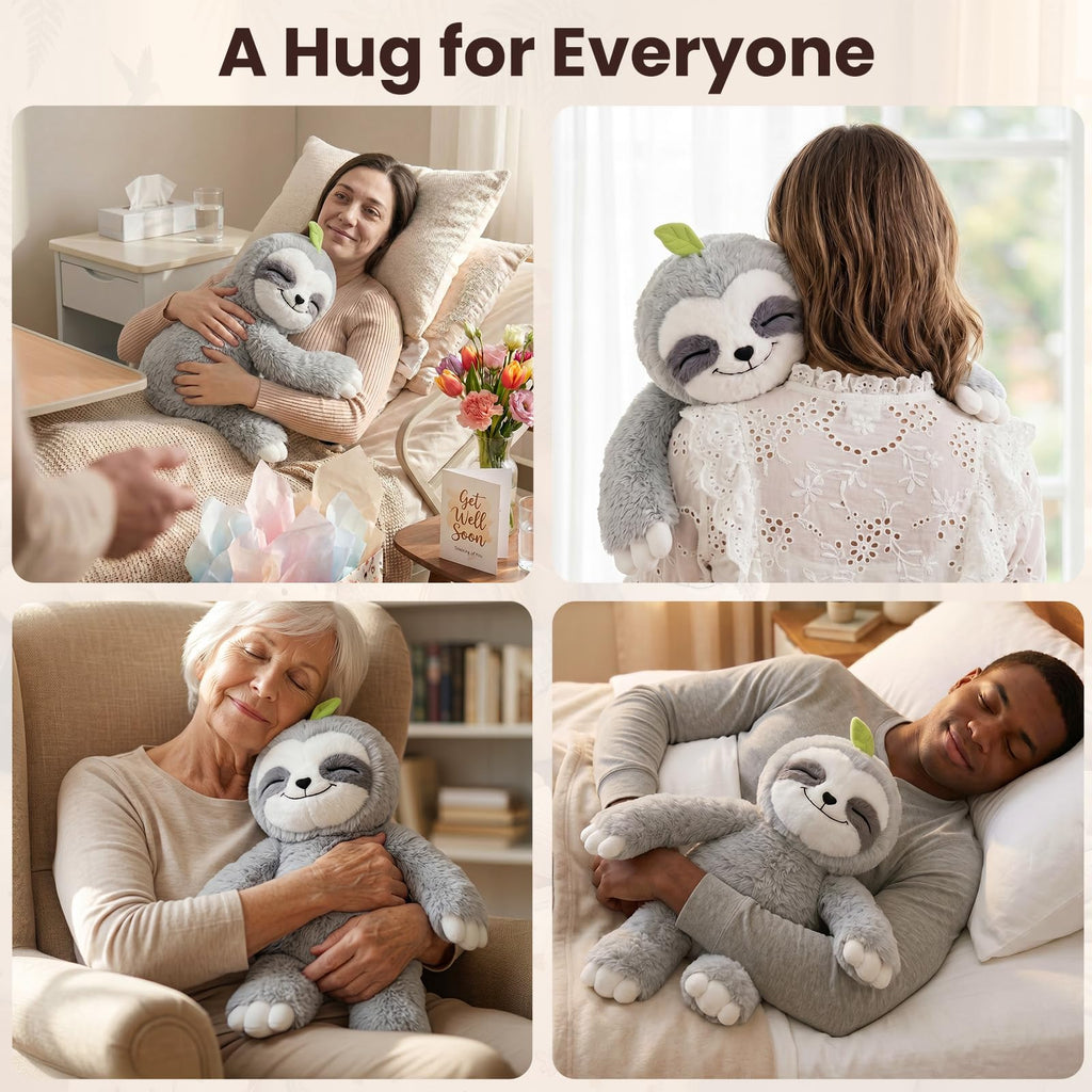 Mewaii Weighted Stuffed Animals Sloth Plush, Heatable Coolable, 4 lb, 20in | Mom's Choice Award, Microwaveable Inner Pad, Huggable Sloth Plushies, Cozy Gift for Kids & Adults