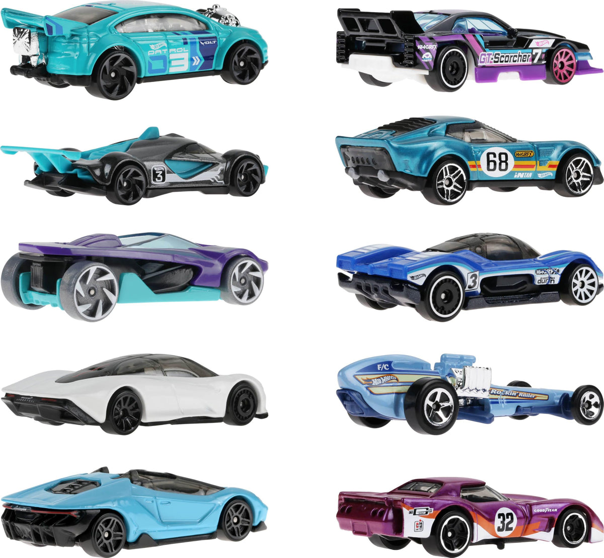 Hot Wheels 10-Pack of Toy Race Cars (Styles May Vary) | Set of 10 1:64 Scale Vehicles,Includes Hot Wheels Originals & Officially Licensed Car​​s (Amazon Exclusive)