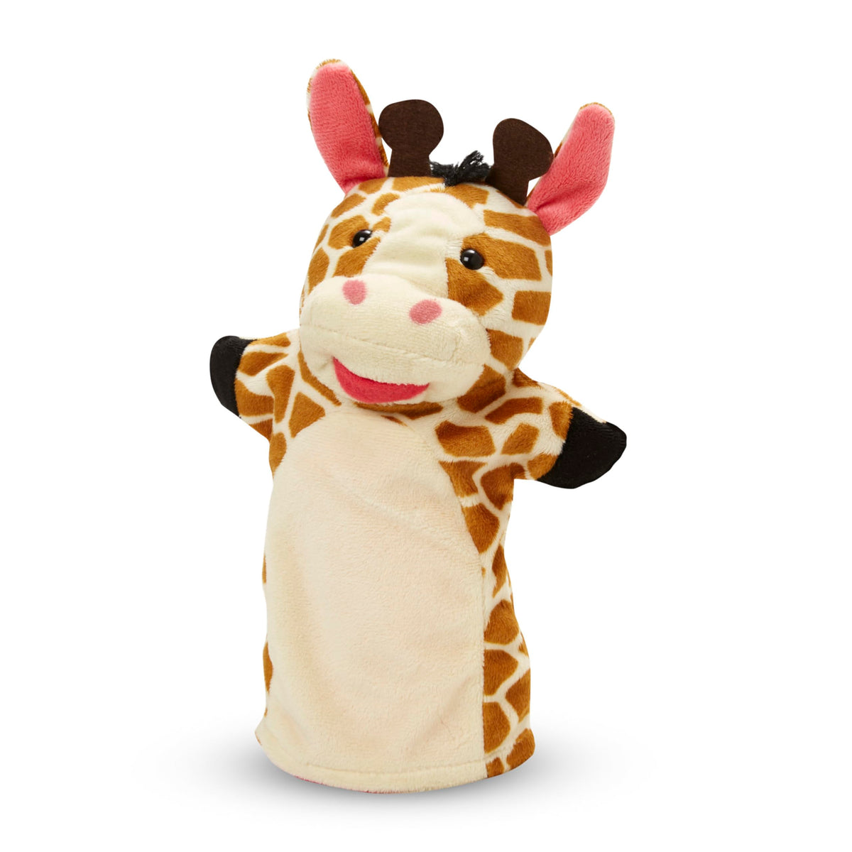 Melissa & Doug Zoo Friends Soft Plush Hand Puppets 4-Piece Glove Set | 4 Plush Hand Puppets, Elephant, Giraffe, Tiger, Monkey, Washable Puppet Gloves, Pretend Play, Toddler Toys for Kids, Ages 2+