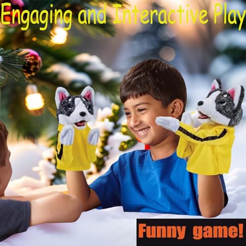 Kung Fu Husky, Punching Puppet, Dog Hand Puppet | Boxing Puppets, Kung Fu animal Toy Husky Gloves with Sounds and Boxing Action, Boxing Puppet for Kids & Gifts.