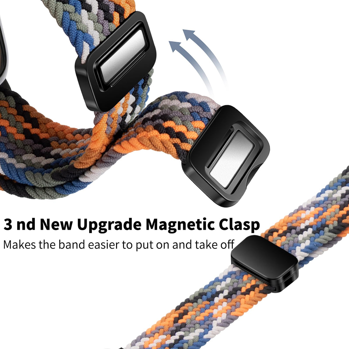 Magnetic Braided Sport Loop Compatible with Apple Watch Bands for Women Men | 38mm 40mm 41mm 42mm 44mm 45mm 46mm 49mm,Stretchy Breathable Nylon Strap for iWatch Series 12 11 10 9 8 7 6 5 4 3 2 1 SE Ultra