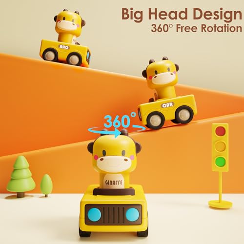 iPlay, iLearn Baby Press to Go Car Toys for Toddlers 1-3, 1 Yr Old Boy Gift | Infant Play Vehicle Set, Push Go Friction Car, Montessori Toy for 6-9-12-18 Months, 1st Birthday Gifts for 1-2 Years Old Girl