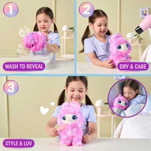 SCRUFFALUVS Tie-Dye Mystery Plush Toy, Wash to Reveal, Scruff a Luvs Pets | Includes deluxe pet carrier, comb, collar, and adoption certificate, animal plushies pretend play set, toddler toys 3+