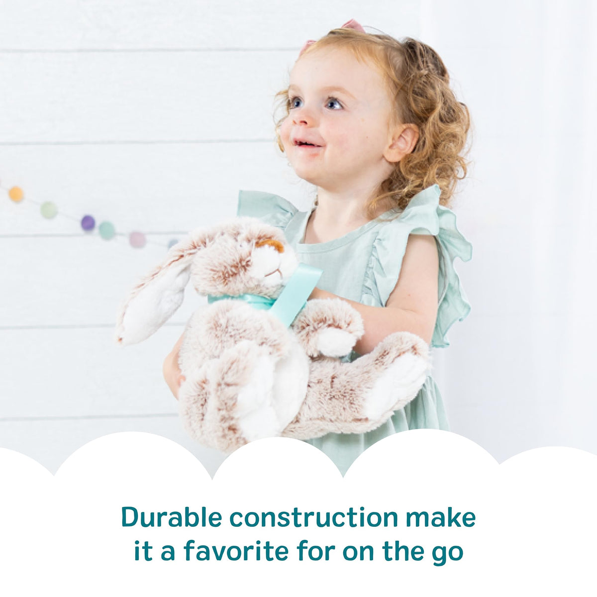 Melissa & Doug Burrow Bunny Stuffed Animal Plushie with Big Feet, Floppy Ears & Fluffy Tail, Adorable Pretend Play Toddler Toys for Girls & Boys 3+