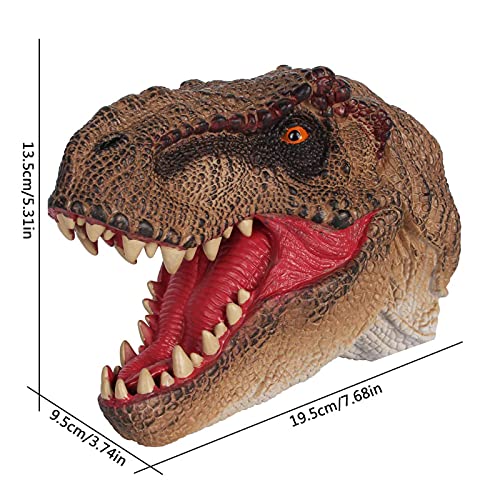 Tyrannosaurus Rex Dinosaur Hand Puppet Toy, Dino Figure Puppets | Battle T-Rex Head Party Role Play Games for Kids, Realistic Dinosaur Soft Rubber Bathing Toys for Boys Girls Gift 3-12