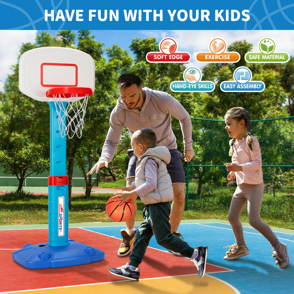 Toddler Basketball Hoop, Kids Toys Basketball Hoops for Indoor Outdoor Play | Adjustable Mini Basketball Hoop with 3 Balls for Outside, Pool, Christmas Birthday Sport Gift for Baby Boy Girl Ages 2 3 4