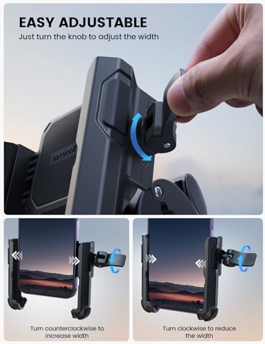 Lamicall Motorcycle Bike Phone Mount, 1s Lock Bike Phone Holder | Camera Friendly Bicycle Phone Clip, Scooter Accessories Gifts for iPhone 18 17 Pro Max, Galaxy S25 Ultra, 4.7-7" Phones