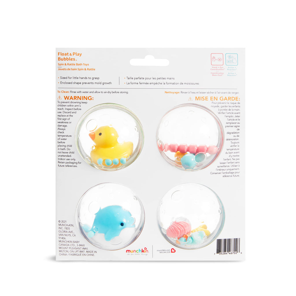 Munchkin® Float & Play Bubbles™ Baby Bath Toys, 4 Count
