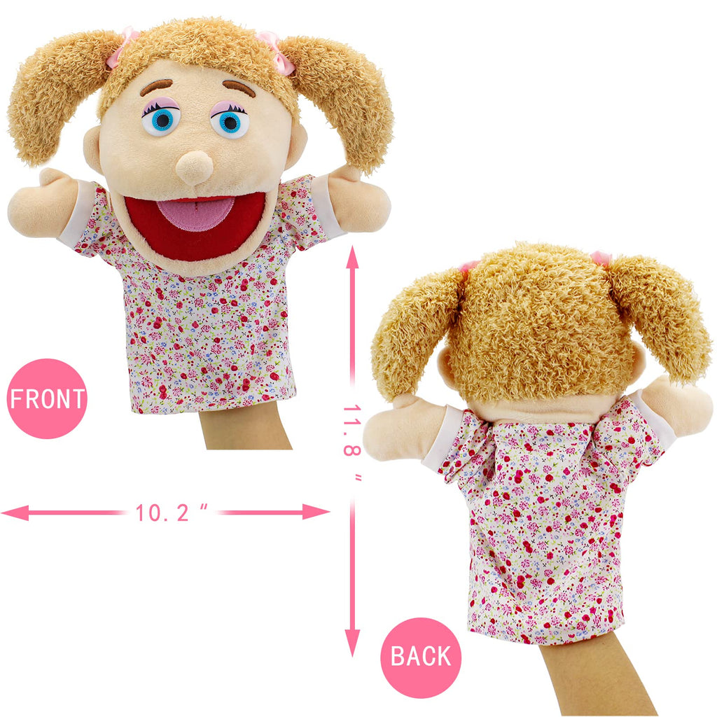 Family Hand Puppets,Puppets for Kids Role Paly Family Members 13.4 INCH Multi-Ethnic Puppets Plush Soft Hand Puppets Family Puppets Story Toys, Puppets for Girls Boys Finger Puppets Puppet Set Gifts