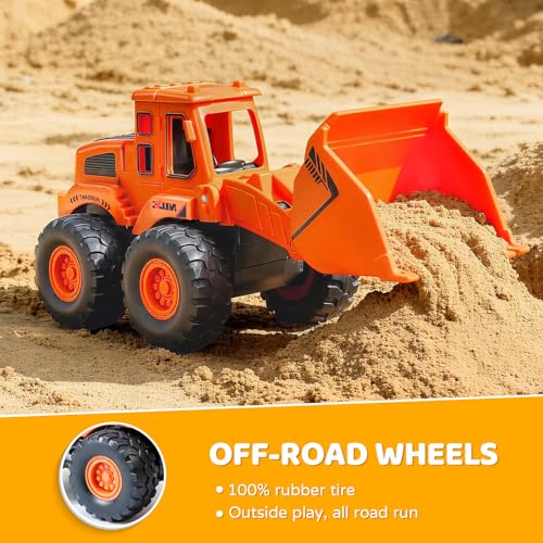 Beestech Construction Truck Toys for 3 4 5 Year Old Boys Toddler | Friction Powered Truck Toys，Sandbox Vehicles ，Sand Toys ，Durable ABS Plastic， Moving Claws （Colorful 4 Pack）