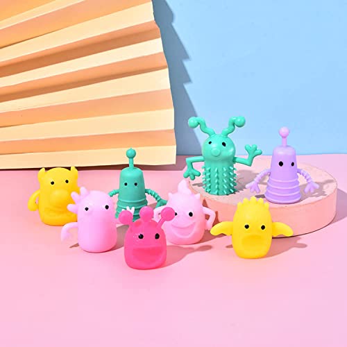 20 PCS Cute Monster Stretchy Finger Puppets Fidget Toys | Soft Rubber Finger Doll Toys for Role Playing,Party,Christmas,Easter Halloween Party Favors