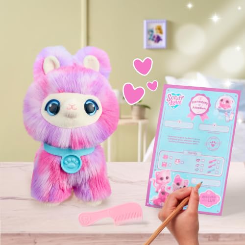 SCRUFFALUVS Tie-Dye Mystery Plush Toy, Wash to Reveal, Scruff a Luvs Pets | Includes deluxe pet carrier, comb, collar, and adoption certificate, animal plushies pretend play set, toddler toys 3+