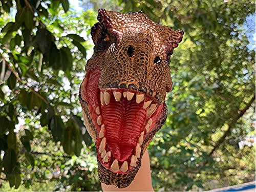 Tyrannosaurus Rex Dinosaur Hand Puppet Toy, Dino Figure Puppets | Battle T-Rex Head Party Role Play Games for Kids, Realistic Dinosaur Soft Rubber Bathing Toys for Boys Girls Gift 3-12