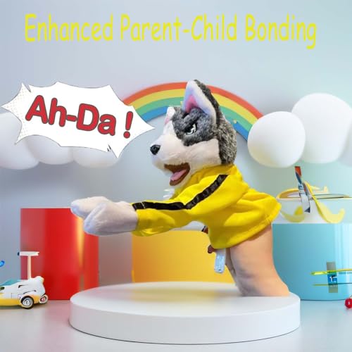 Kung Fu Husky, Punching Puppet, Dog Hand Puppet | Boxing Puppets, Kung Fu animal Toy Husky Gloves with Sounds and Boxing Action, Boxing Puppet for Kids & Gifts.