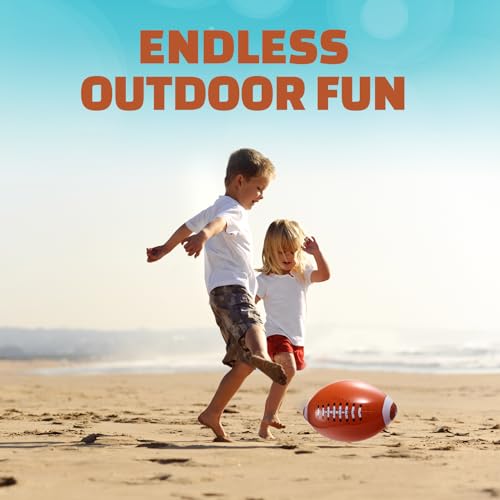 12-Pack Inflatable 16-Inch Footballs for Kids Party Decorations & Favors | Blow-Up Sports-Themed Beach Balls for Game Day & Birthday Supplies and Decorations, Goodie Bag Stuffers