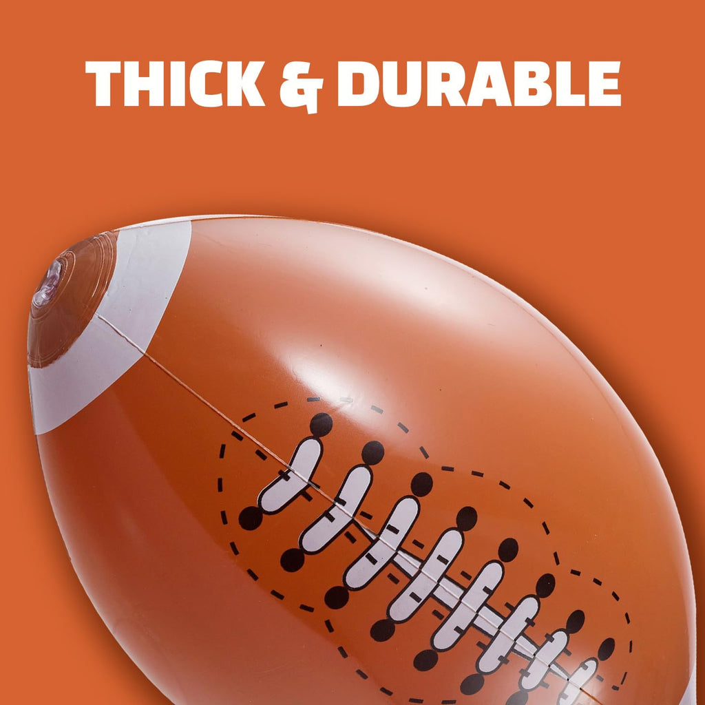 12-Pack Inflatable 16-Inch Footballs for Kids Party Decorations & Favors | Blow-Up Sports-Themed Beach Balls for Game Day & Birthday Supplies and Decorations, Goodie Bag Stuffers